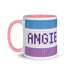 Personalized Knitting Mug with Color Inside, Yarn Lover Gift, Fair Isle Name Mug, Mug for Knitter, Cute knitting mug, knit coffee cup,